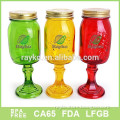 high qulaity fancy colored glass wine with lid